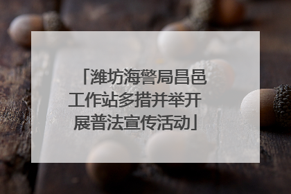 潍坊海警局昌邑工作站多措并举开展普法宣传活动