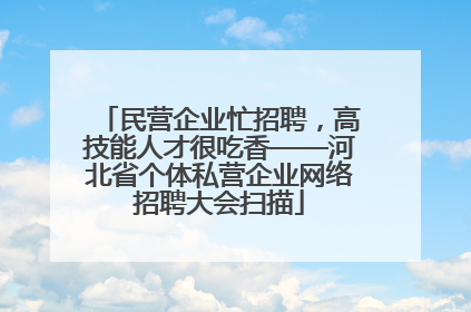 民营企业忙招聘，高技能人才很吃香——河北省个体私营企业网络招聘大会扫描