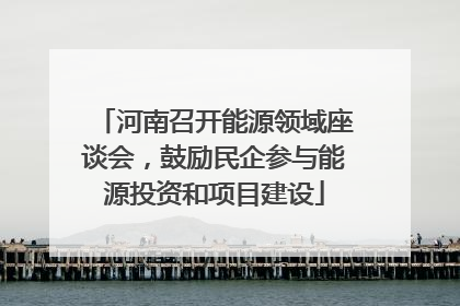 河南召开能源领域座谈会，鼓励民企参与能源投资和项目建设
