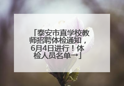 泰安市直学校教师招聘体检通知，6月4日进行！体检人员名单→