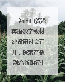 海南自贸港英语数字教材建设研讨会召开，探索产教融合新路径