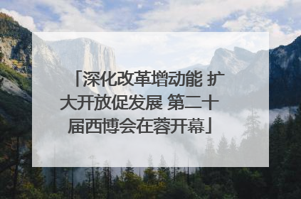 深化改革增动能 扩大开放促发展 第二十届西博会在蓉开幕