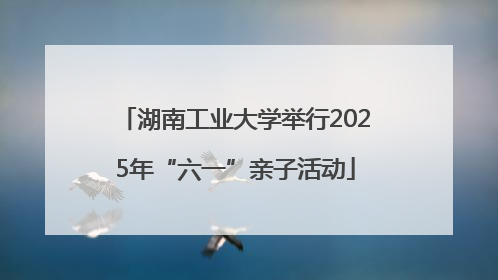 湖南工业大学举行2025年“六一”亲子活动