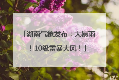 湖南气象发布：大暴雨！10级雷暴大风！