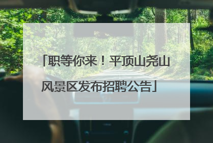 职等你来！平顶山尧山风景区发布招聘公告