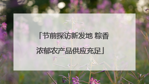节前探访新发地 粽香浓郁农产品供应充足