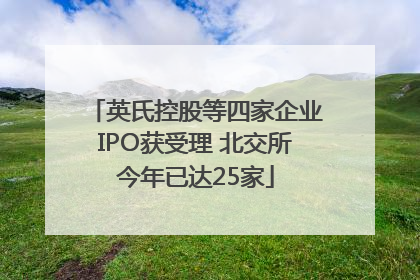 英氏控股等四家企业IPO获受理 北交所今年已达25家