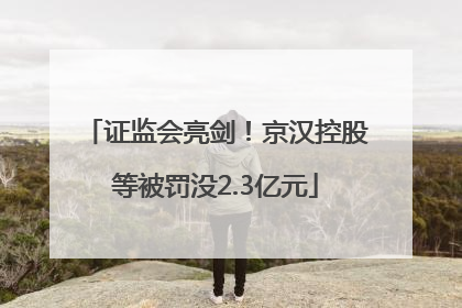 证监会亮剑！京汉控股等被罚没2.3亿元