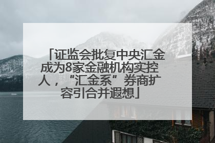 证监会批复中央汇金成为8家金融机构实控人，“汇金系”券商扩容引合并遐想
