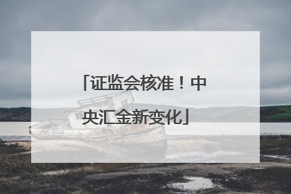 证监会核准！中央汇金新变化