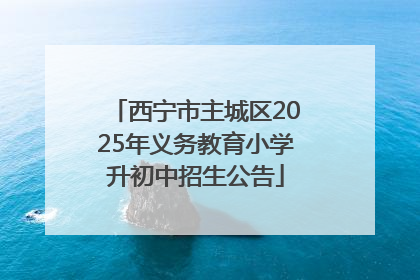 西宁市主城区2025年义务教育小学升初中招生公告