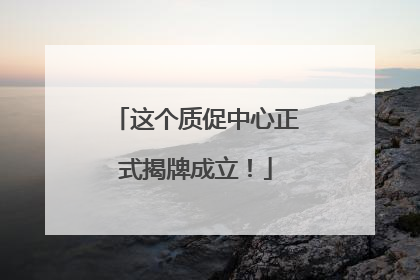 这个质促中心正式揭牌成立！