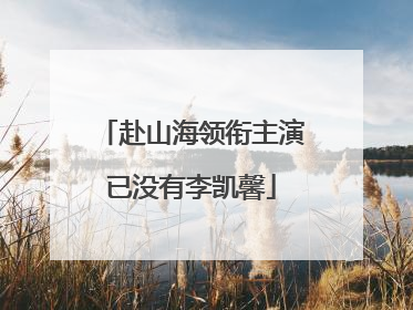 赴山海领衔主演已没有李凯馨
