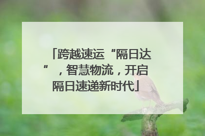 跨越速运“隔日达”，智慧物流，开启隔日速递新时代
