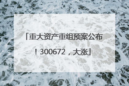 重大资产重组预案公布！300672，大涨