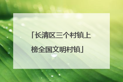 长清区三个村镇上榜全国文明村镇