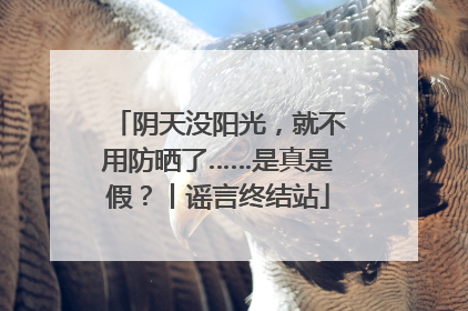 阴天没阳光，就不用防晒了……是真是假？丨谣言终结站