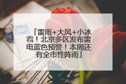 雷雨+大风+小冰雹！北京多区发布雷电蓝色预警！本周还有全市性阵雨