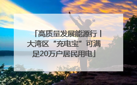 高质量发展能源行丨大湾区“充电宝”可满足20万户居民用电