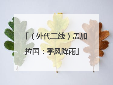 （外代二线）孟加拉国：季风降雨