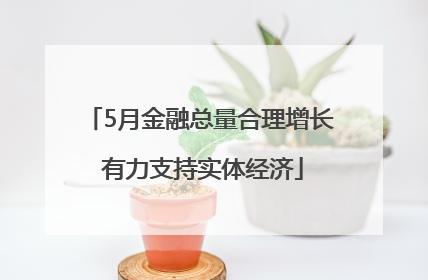 5月金融总量合理增长 有力支持实体经济